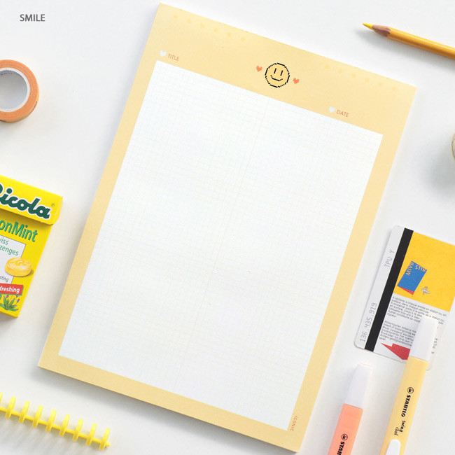 Smile - ICONIC Sweet B5 size grid notes memo notepad 