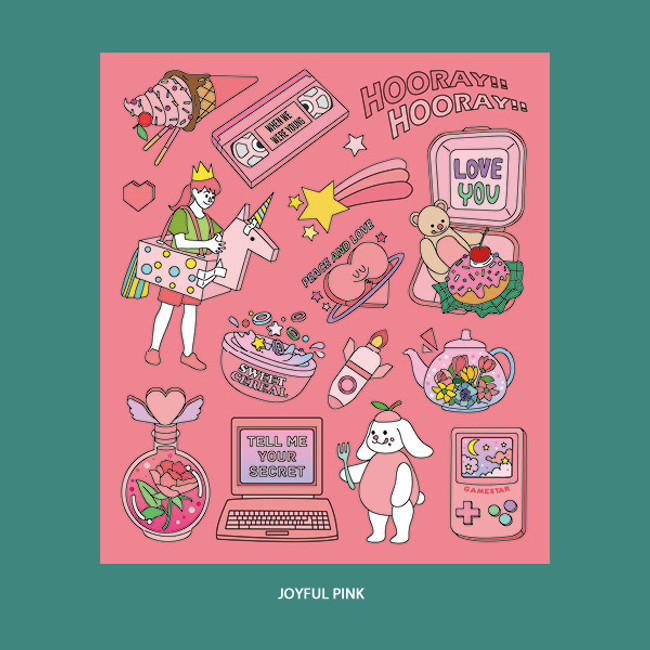 Joyful Pink - Ardium Pop illustration colorful point paper sticker ver4