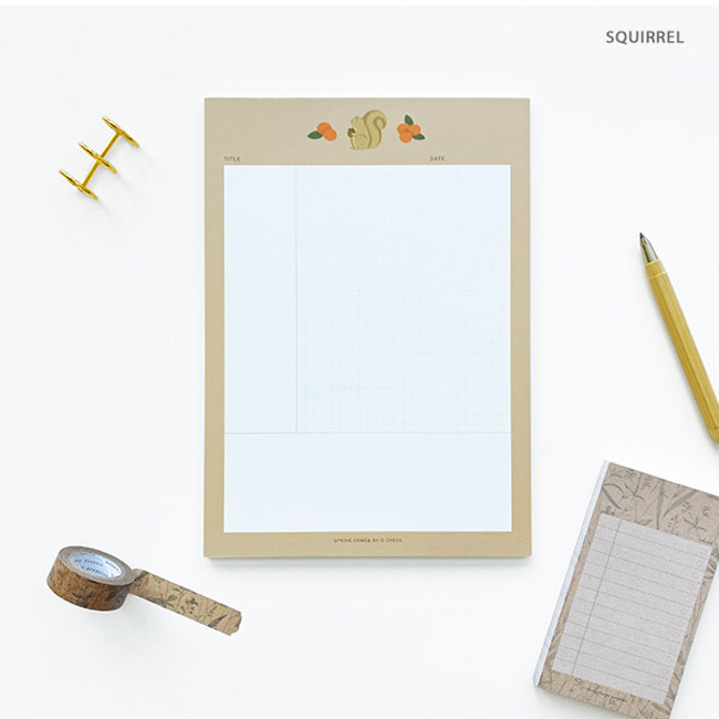 Squirrel - O-CHECK Vertical B5 Cornell study notes grid notepad