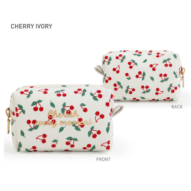 Cherry Ivory - Monopoly Cherish every moment small PU zipper pouch case