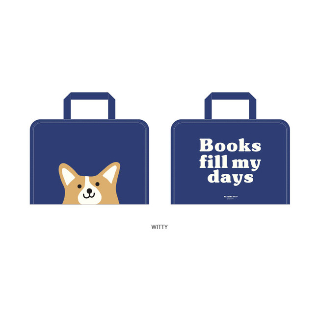 Witty - Bookfriends Reading pet zip around file bag