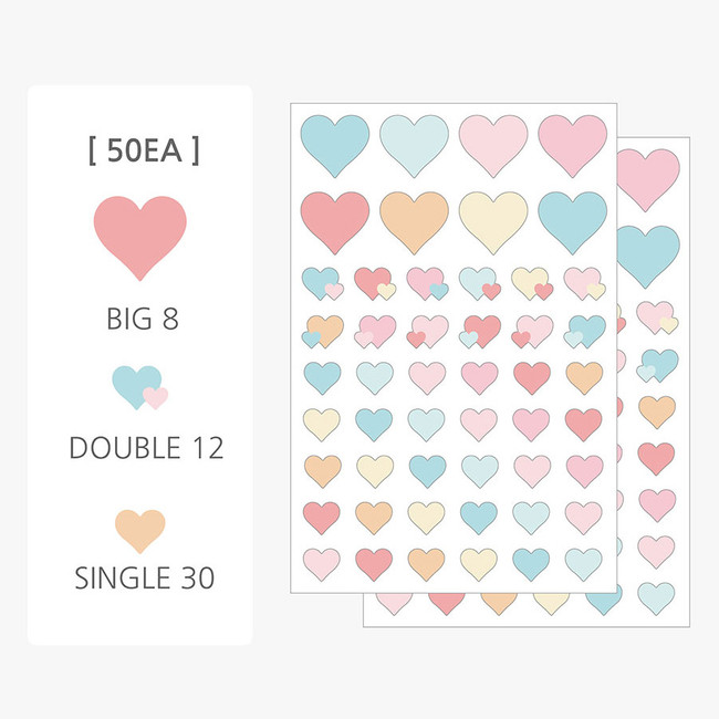 PLEPLE Love in Life paper deco sticker 2 sheets