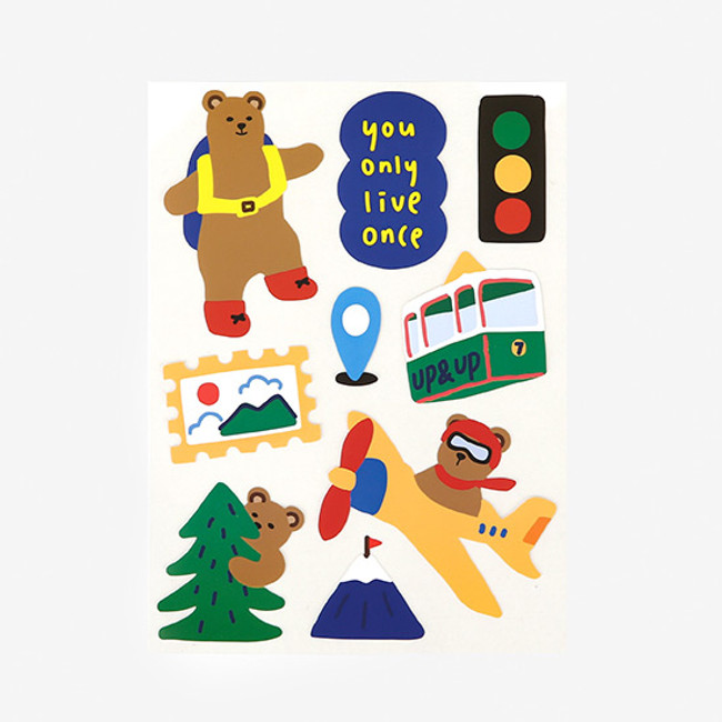 Bear's journey removable paper deco sticker