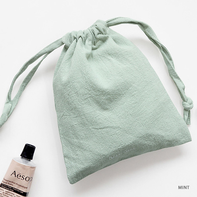 Mint - GMZ Around'D Oui Oui fabric drawstring pouch