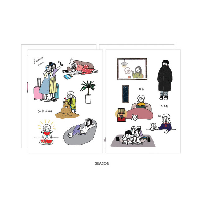 Season - DESIGN GOMGOM Common days self cute sticker sheets set