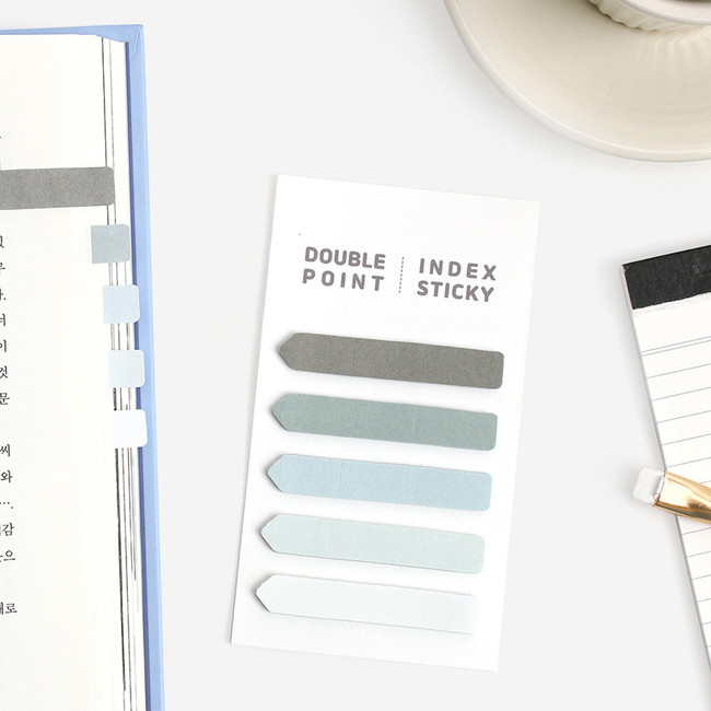 Gray - Bookfriends Colorchip double point index sticky bookmark