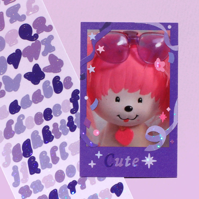 Usage example - After The Rain Butterfly twinkle Alphabet sticker seal