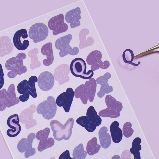 Usage example - After The Rain Butterfly twinkle Alphabet sticker seal