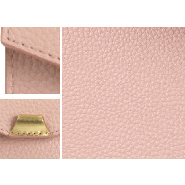 Detail of loiloi PU coated cow leather flat pencil case