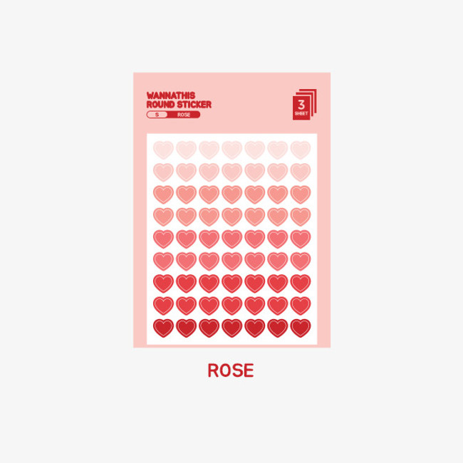 Rose - Wanna This Heart small deco sticker set of 3 sheets