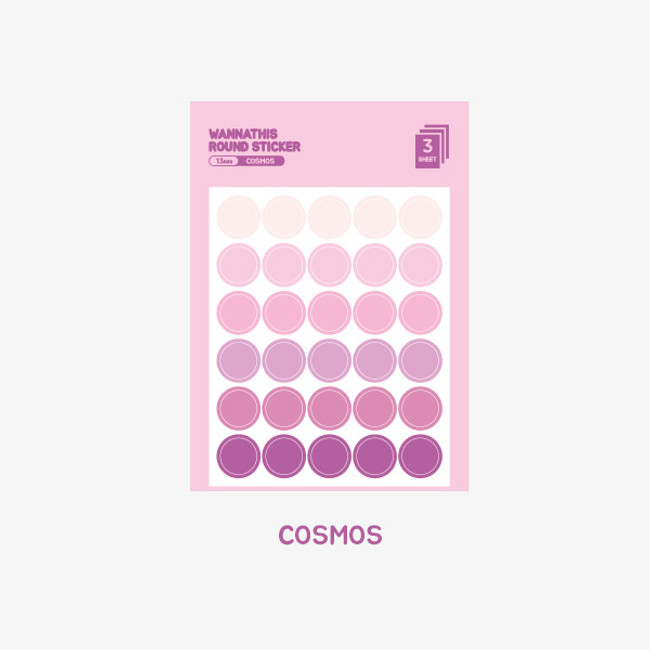 cosmos - Wanna This Round 13 mm deco sticker set of 3 sheets
