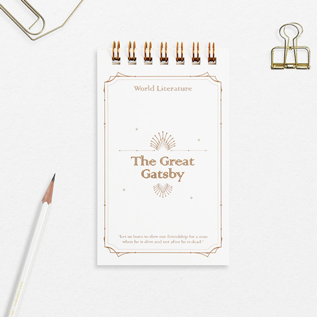 The Great Gatsby - Bookfriends World literature small spiral bound grid notepad