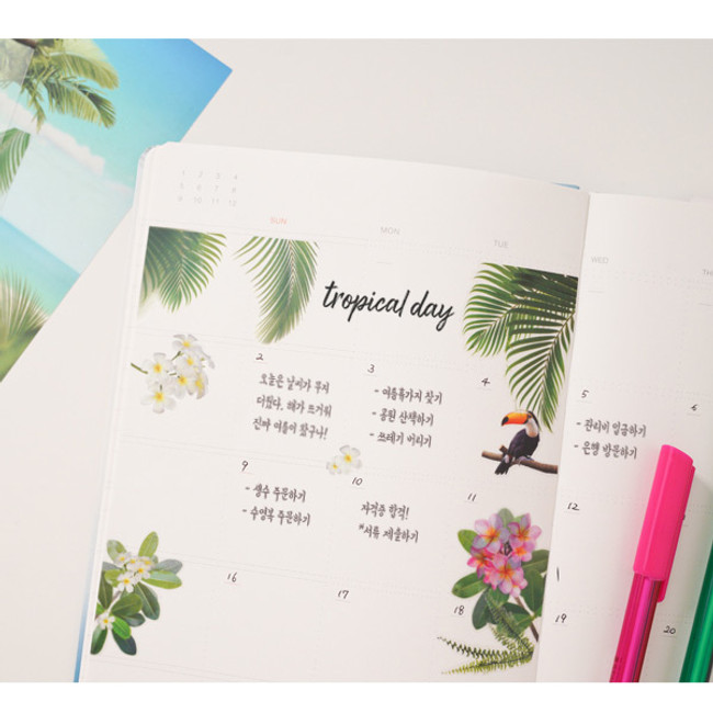 Usage example - Appree Tropical day nature scene sticker set