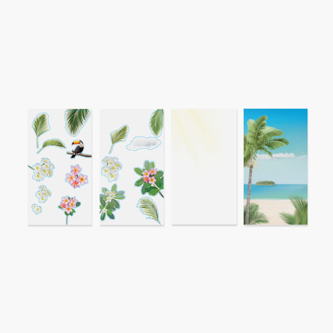 Appree Tropical day nature scene sticker set