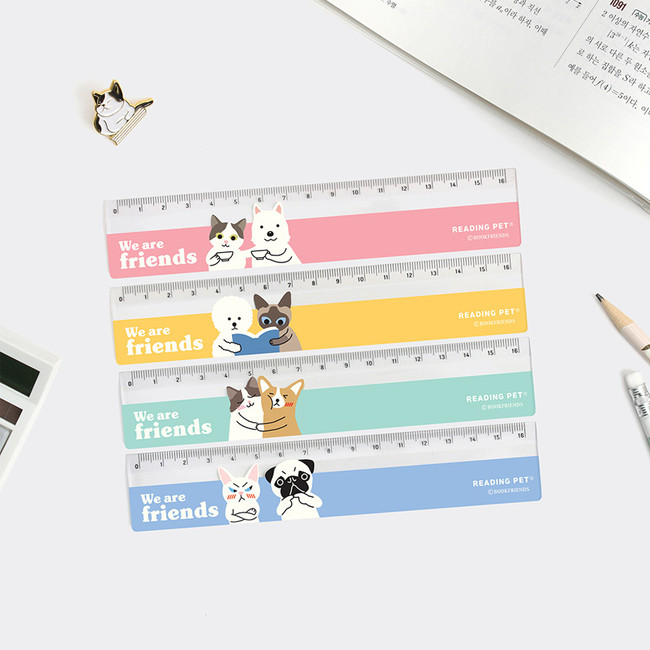 Bookfriends Reading pet 6 inches plastic ruler