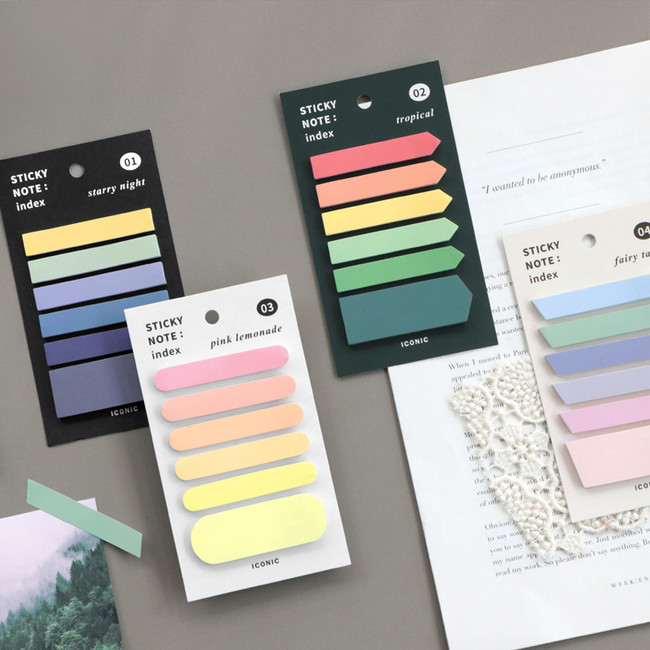 ICONIC Index sticky memo point bookmark set