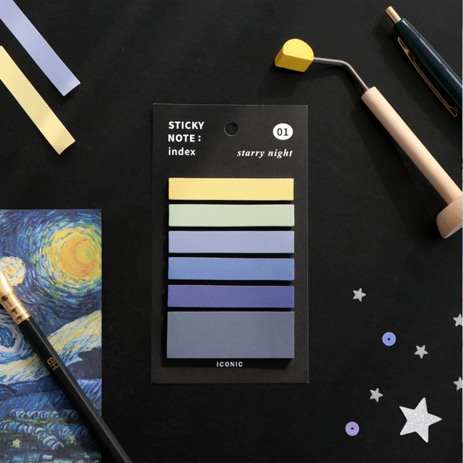 01 Starry Night - ICONIC Index sticky memo point bookmark set