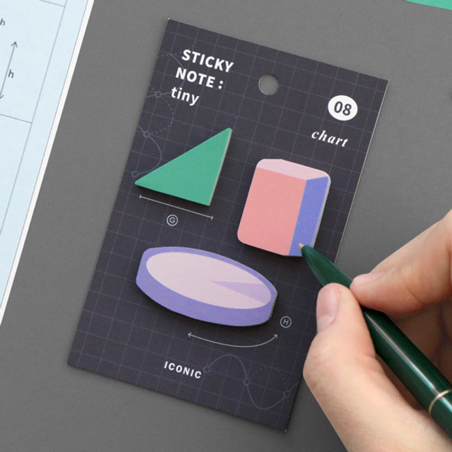 08 Chart - ICONIC Tiny sticky memo bookmark notepad set