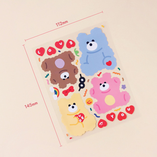 Size - Wanna This Monggeul bear removable sticker