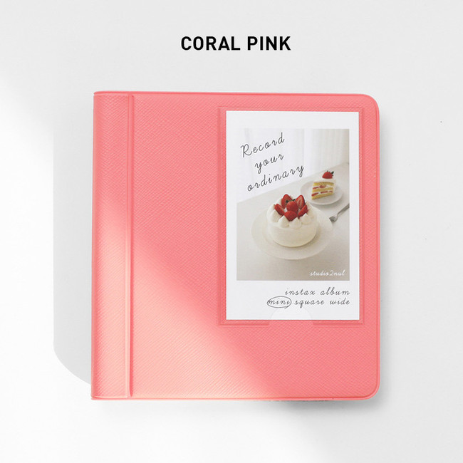 Coral pink - 2NUL Instax mini slip in the pocket photo album