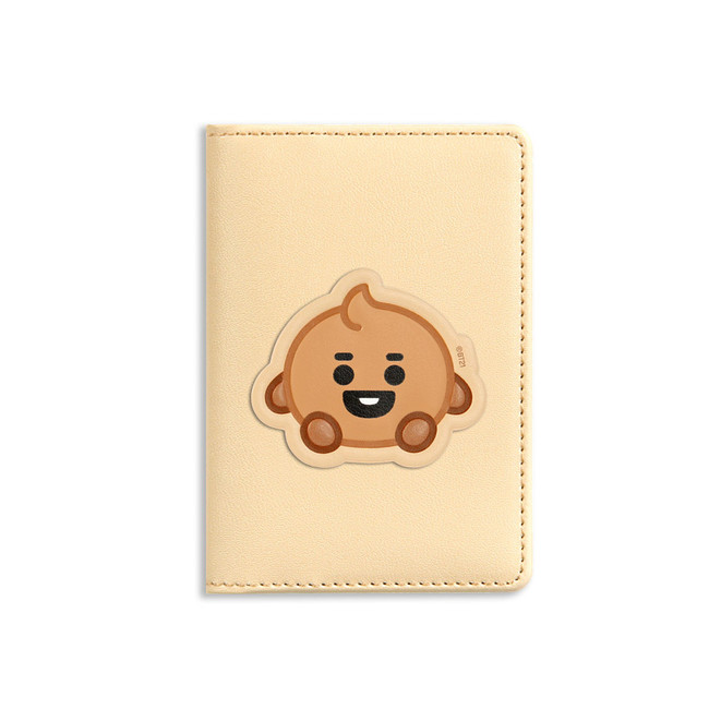 Front - BT21 Baby card case with leather sticker