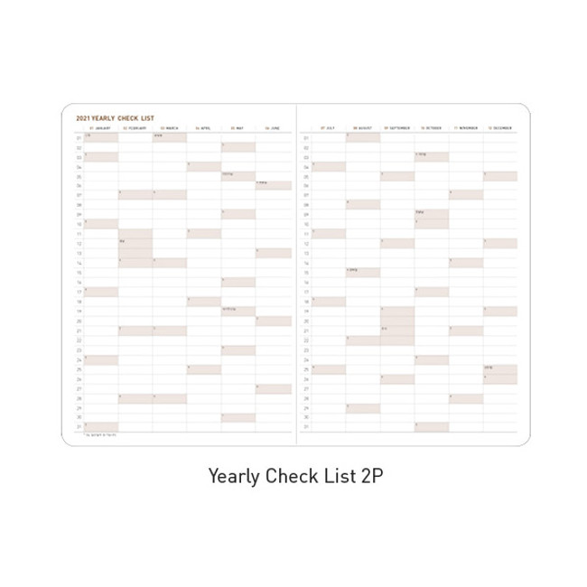 Yearly check list - Ardium 2021 large dated monthly planner scheduler