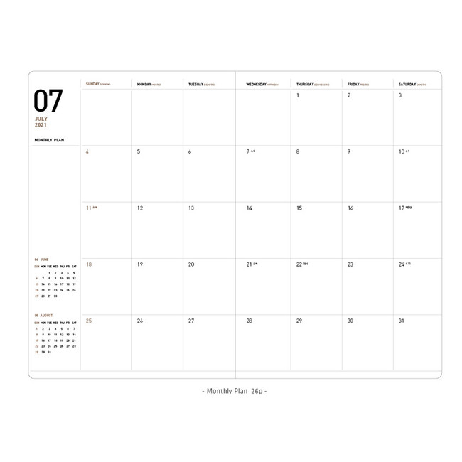 Monthly plan - Ardium 2021 Simple medium dated weekly planner scheduler