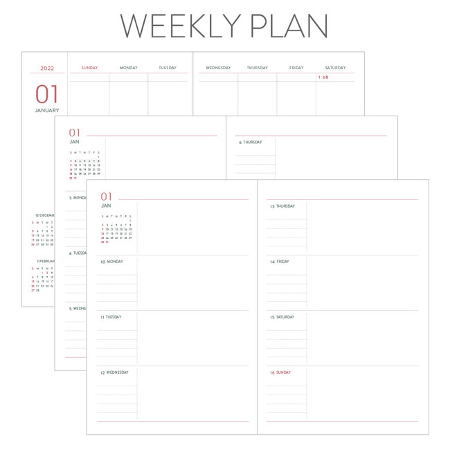 Weekly plan - Indigo 2022 Prism B6 Dated Weekly Diary Planner