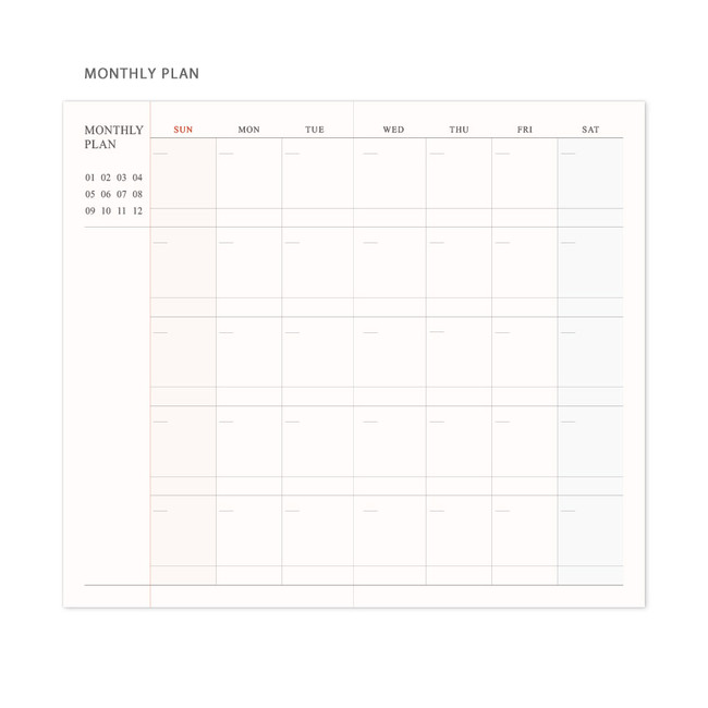 Indigo Official slim dateless weekly diary planner