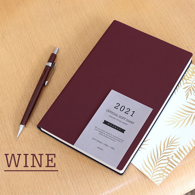 Wine - Indigo 2021 Official soft dated weekly diary planner