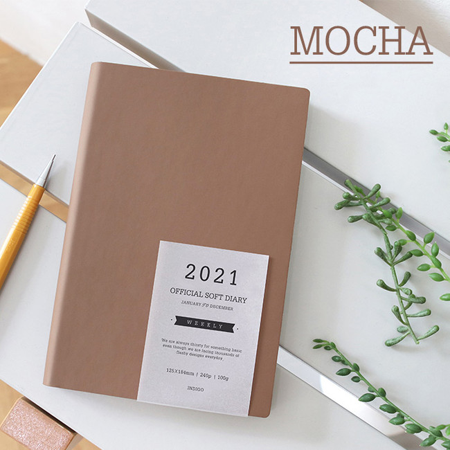 Mocha - Indigo 2021 Official soft dated weekly diary planner