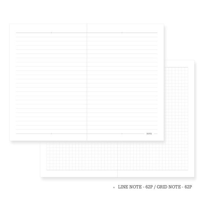 Lined note & Grid note - Indigo 2021 Official soft dated monthly diary planner