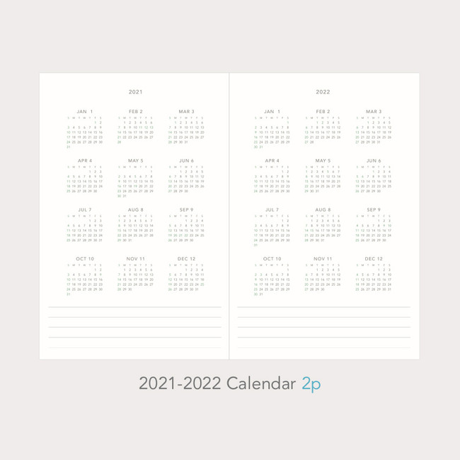 Calendar - Paperian 2021 A'round B6 dated weekly diary planner