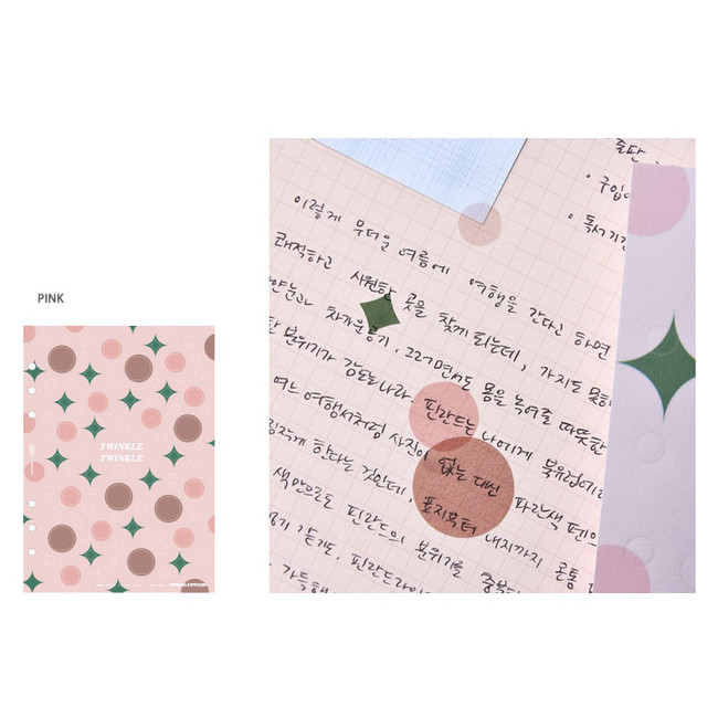 Pink - Play Obje Twinkle 6-ring translucent sticker sheet set