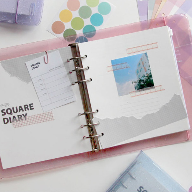 Lined note - Jam Studio Square 6-ring A6 wide dateless monthly planner