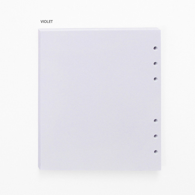 Violet - Pastel colored 6-ring A6 wide blank notebook refills set