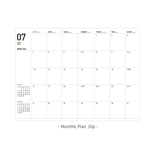 Monthly plan - Ardium 2021 Simple large dated monthly planner scheduler