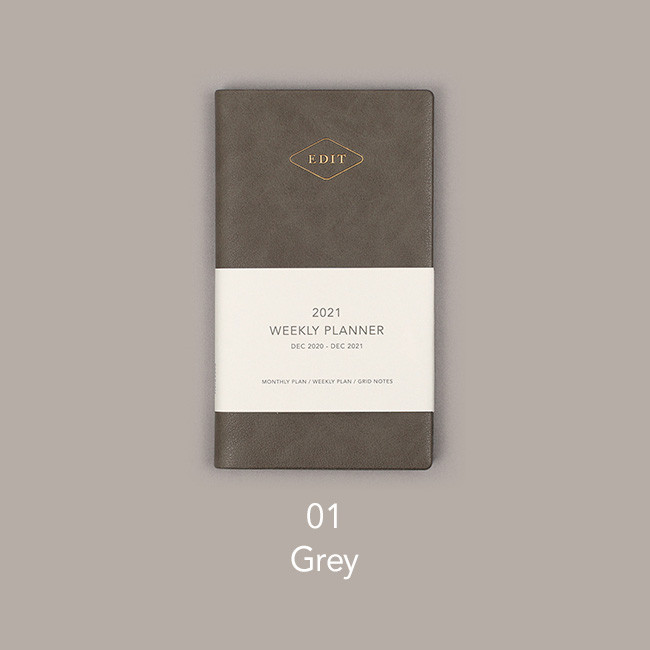 Gray - Paperian 2021 Edit small dated weekly planner