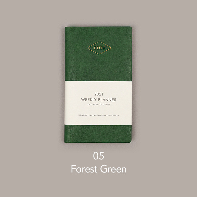 Forest green - Paperian 2021 Edit small dated weekly planner