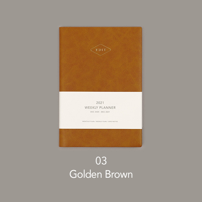 Golden brown - Paperian 2021 Edit B6 dated weekly planner 