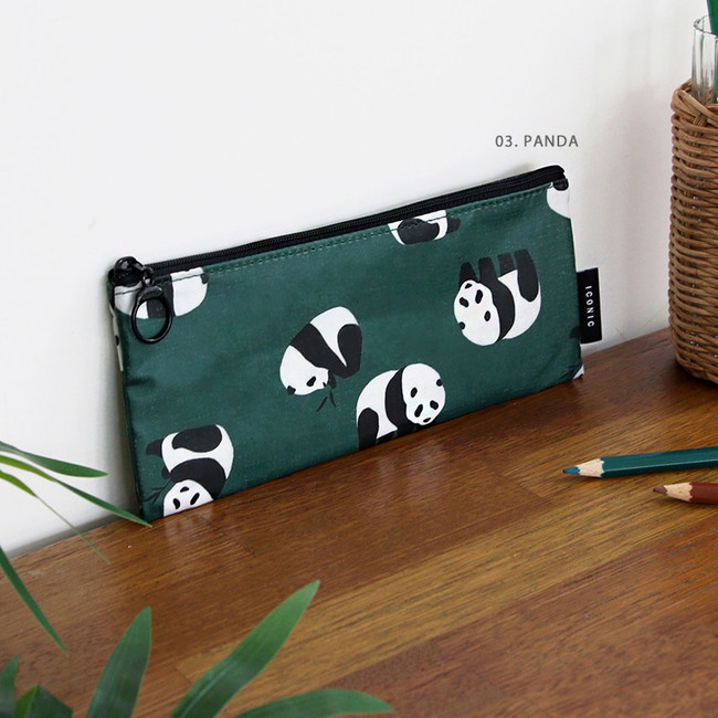 03. Panda - ICONIC Comely flat zipper pencil case