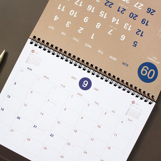 Double side calendar - Indigo Happy 2021 Prism monthly desk calendar