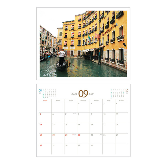 Monthly calendar - MINIBUS 2021 One fine day monthly desk calendar 