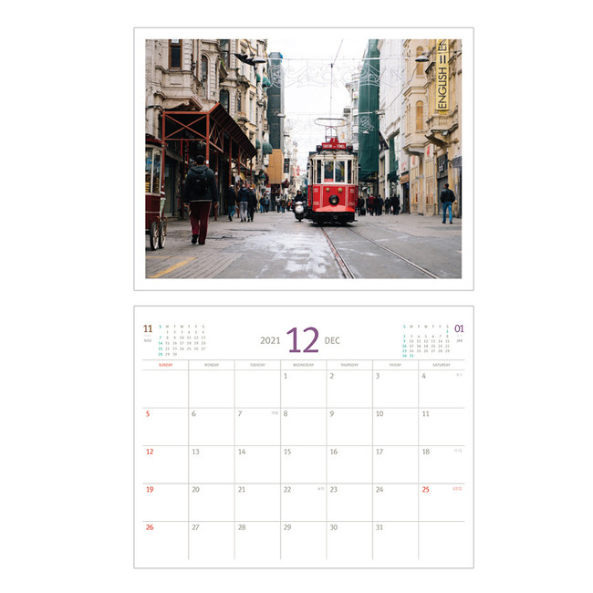 Monthly calendar - MINIBUS 2021 One fine day monthly desk calendar 