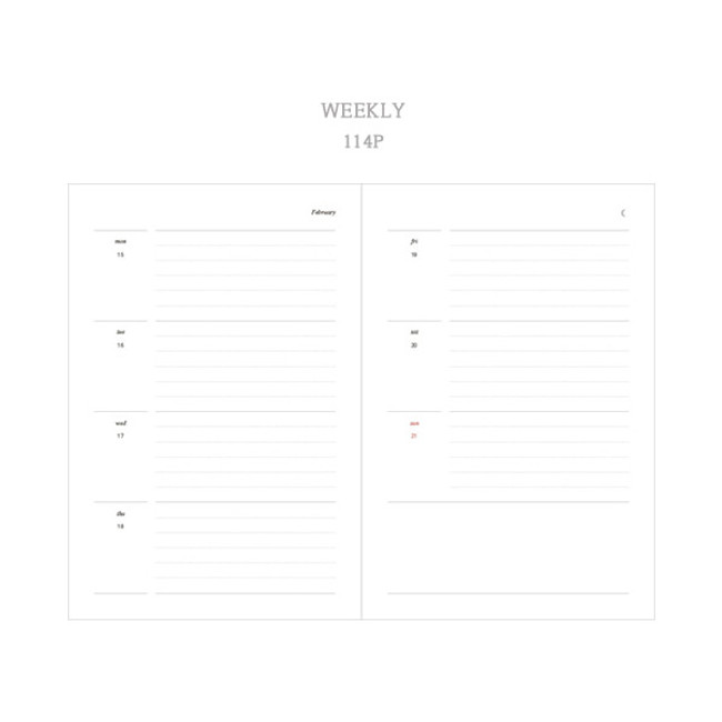 Weekly plan - Dash And Dot 2021 Moon small dated weekly diary planner