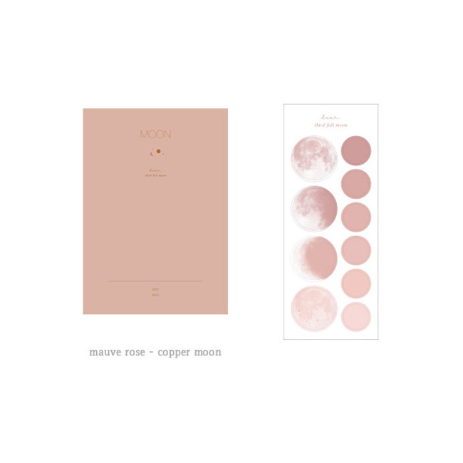 Mauve Rose - Dash And Dot 2021 Moon large dated weekly diary planner