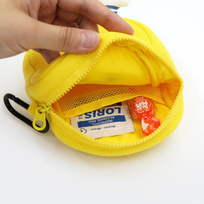 Zipper closure - ROMANE Brunch brother big compact zipper pouch with key clip