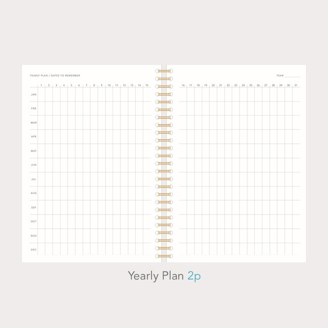 Yearly plan - PAPERIAN Standard A5 dateless monthly diary planner