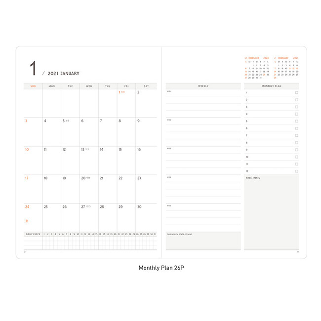 Monthly plan - Ardium My 2021 dated monthly diary planner