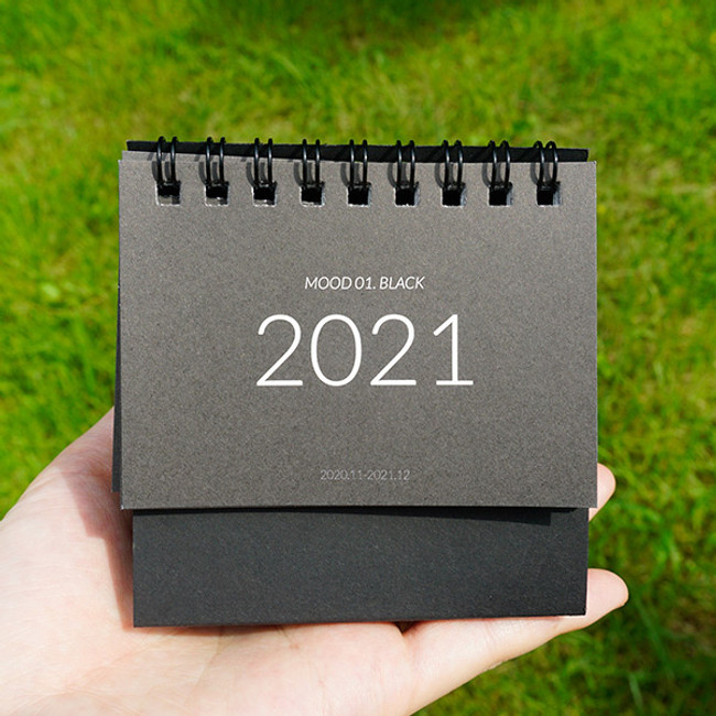 N.IVY 2021 Mood black small standing monthly desk calendar